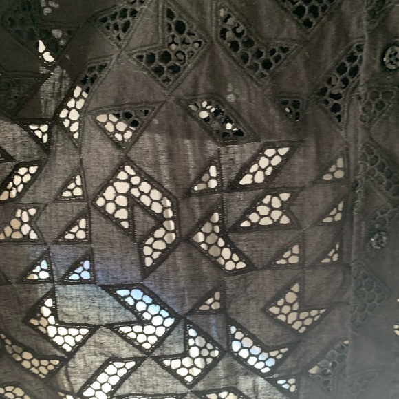 NEIL BARRETT Black Cotton Lace Tunic Top - S - Picture 8 of 16